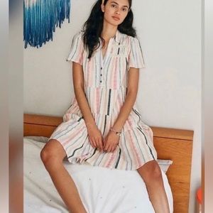 Anthropologie Georgina Tiered Striped Dress XS